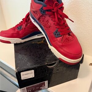 Jordan Kids Red and Blue Sneakers